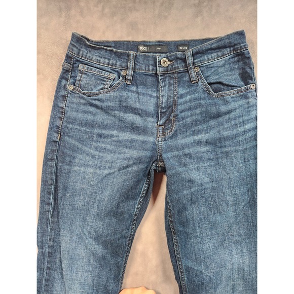 BKE Jeans Jake Womens Size 32x32 Straight Leg Denim Blue Distressed - Picture 3 of 15